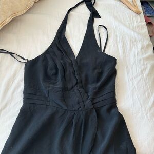 Elegant Black Halter Dress